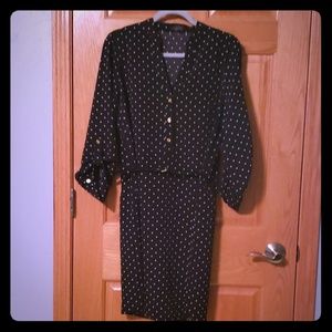 The limited black and white polka dot shirt dress
